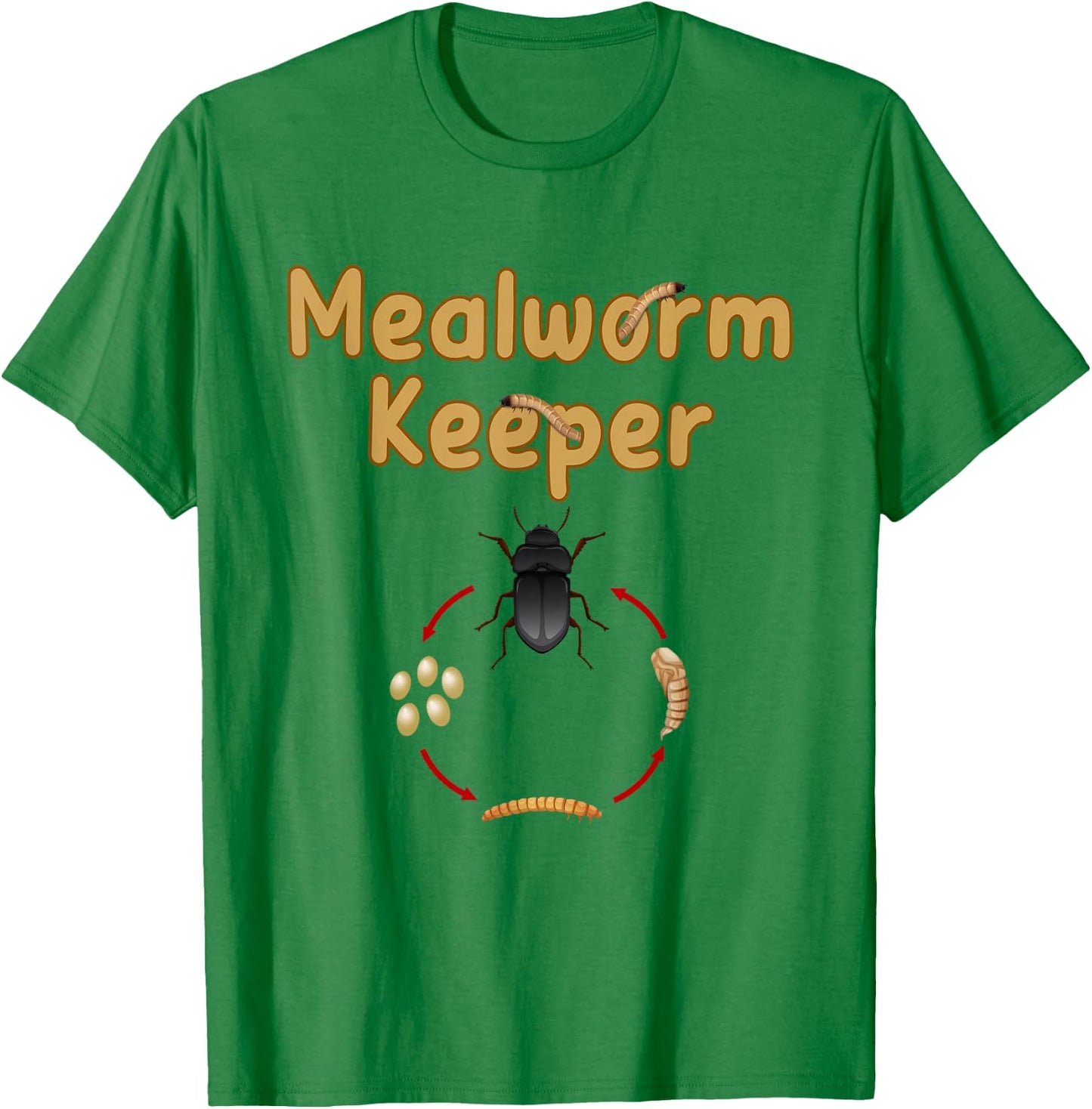 Mealworms Farm Tenebrio molitor Insect Lover Darkling Beetle T-Shirt - T-Shirt | Irish Green