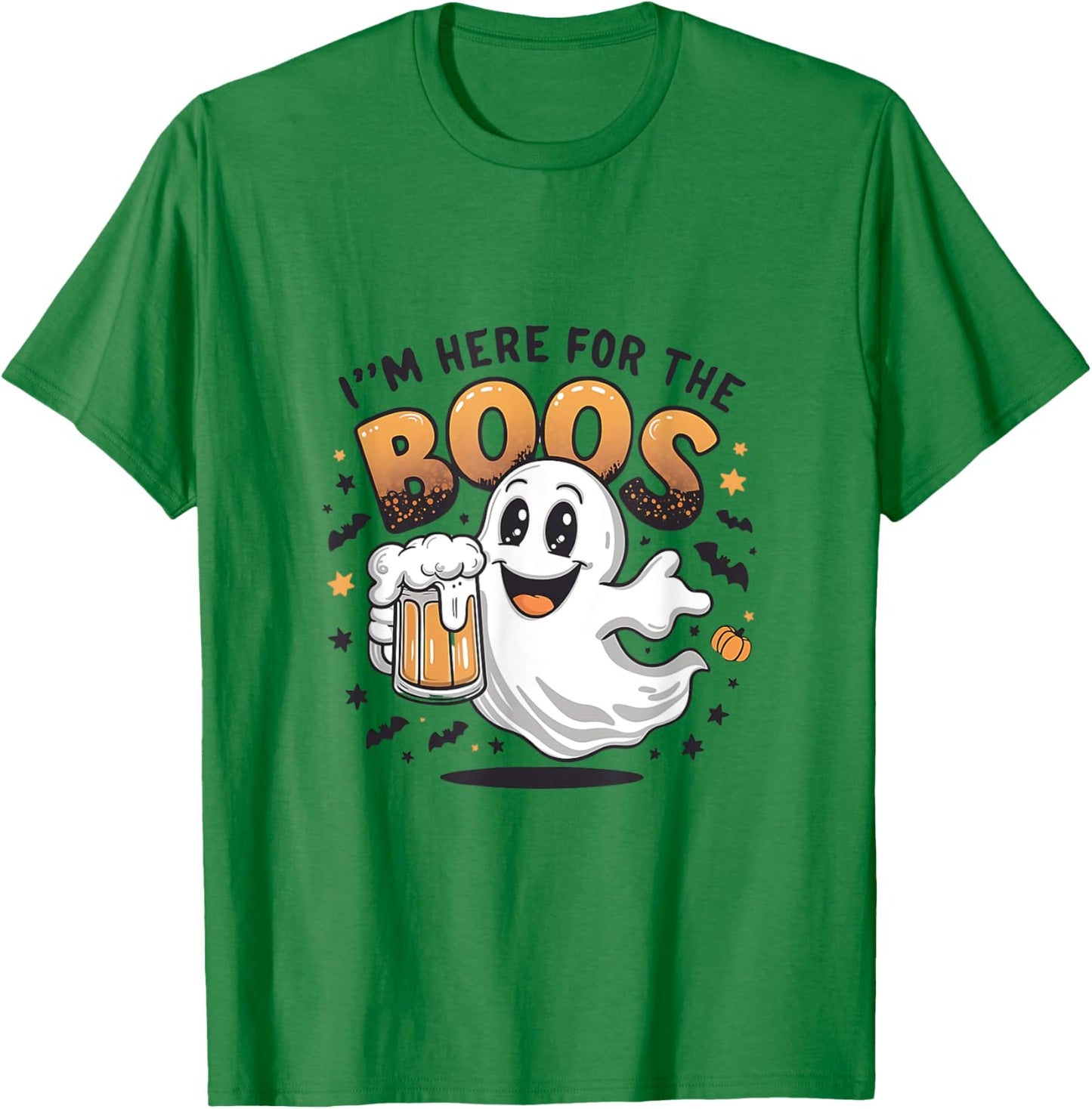 I'm Just Here For The Boos Halloween T-Shirt - T-Shirt | Irish Green