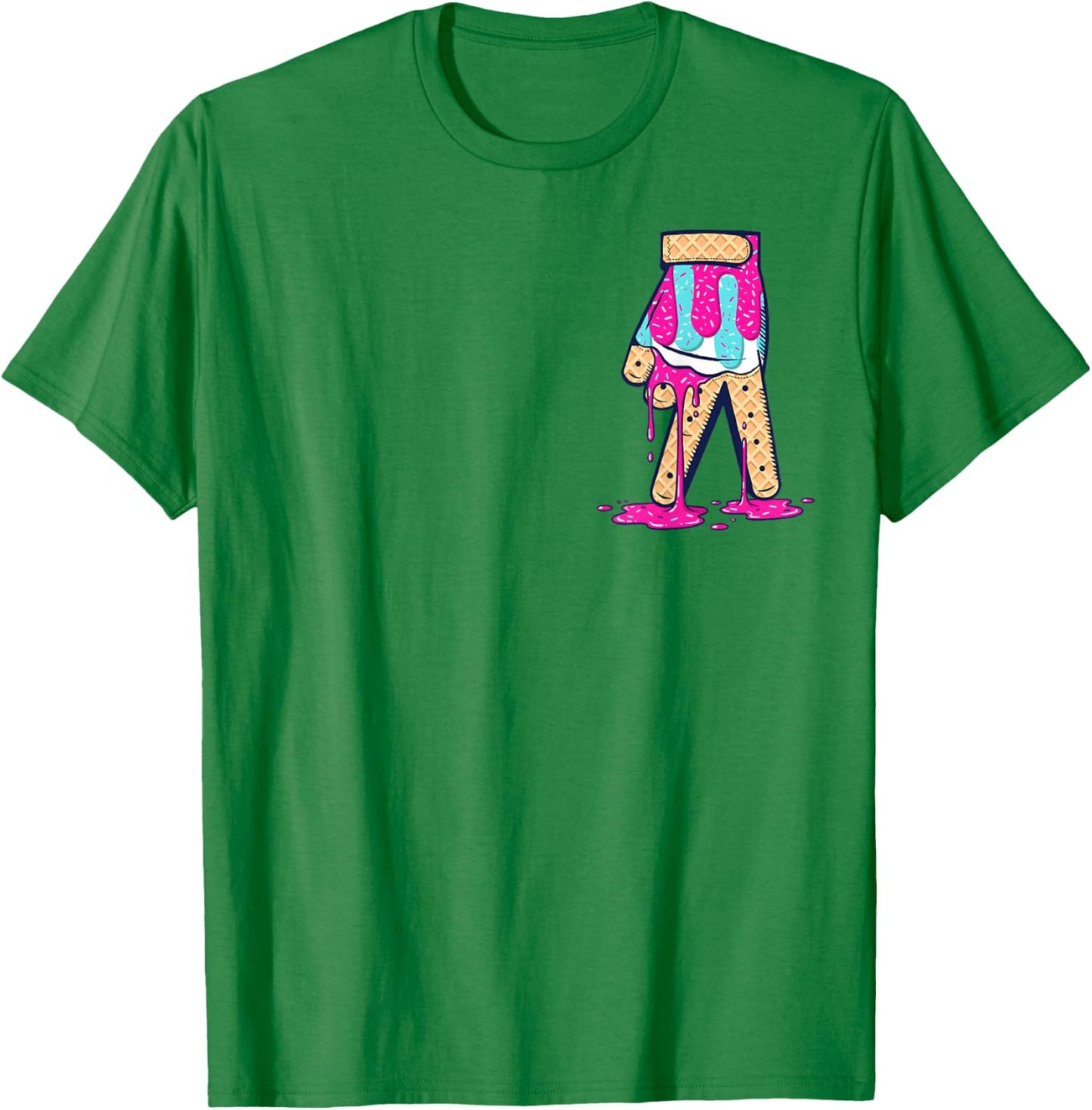 Baseball Ice Cream Drip Boys Home Plate Glove Respect Drip T-Shirt - T-Shirt | Irish Green
