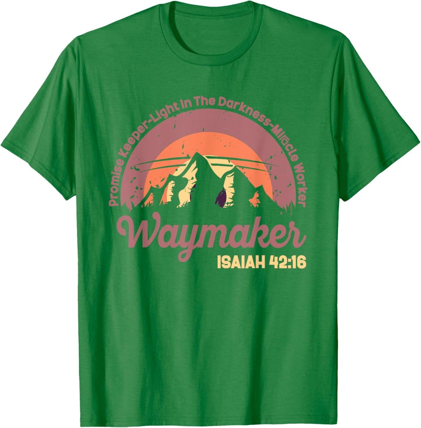 Waymaker Vintage Promise Keeper Miracle Worker Christian T-Shirt - T-Shirt | Irish Green
