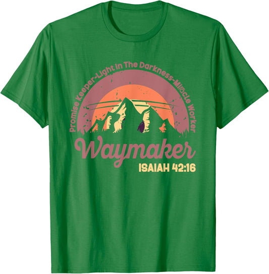 Waymaker Vintage Promise Keeper Miracle Worker Christian T-Shirt - T-Shirt | Irish Green
