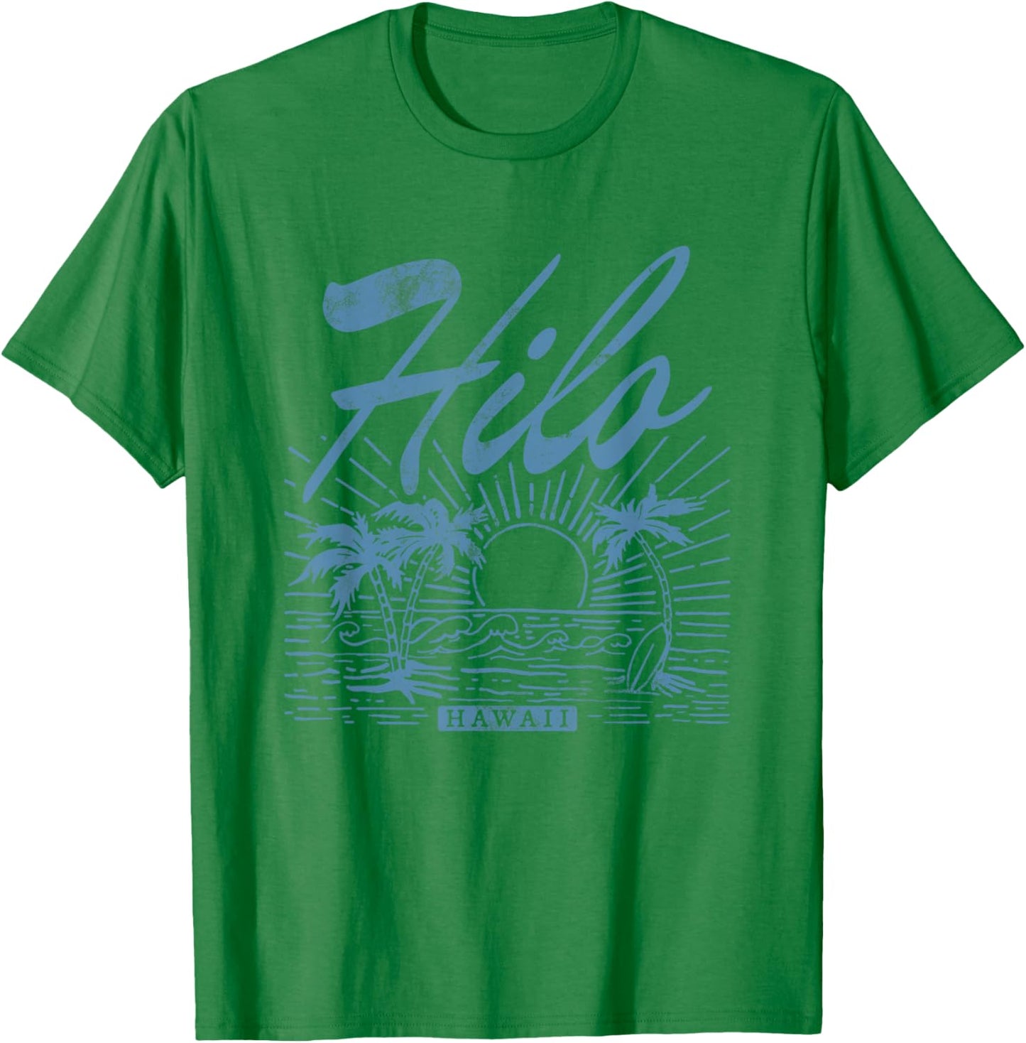 Hilo Hawaii Vintage Distressed Beach Men Women T-Shirt - T-Shirt | Irish Green