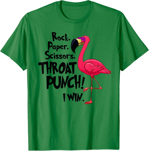 Rock Paper Scissors Throat Punch I Win Flamingo