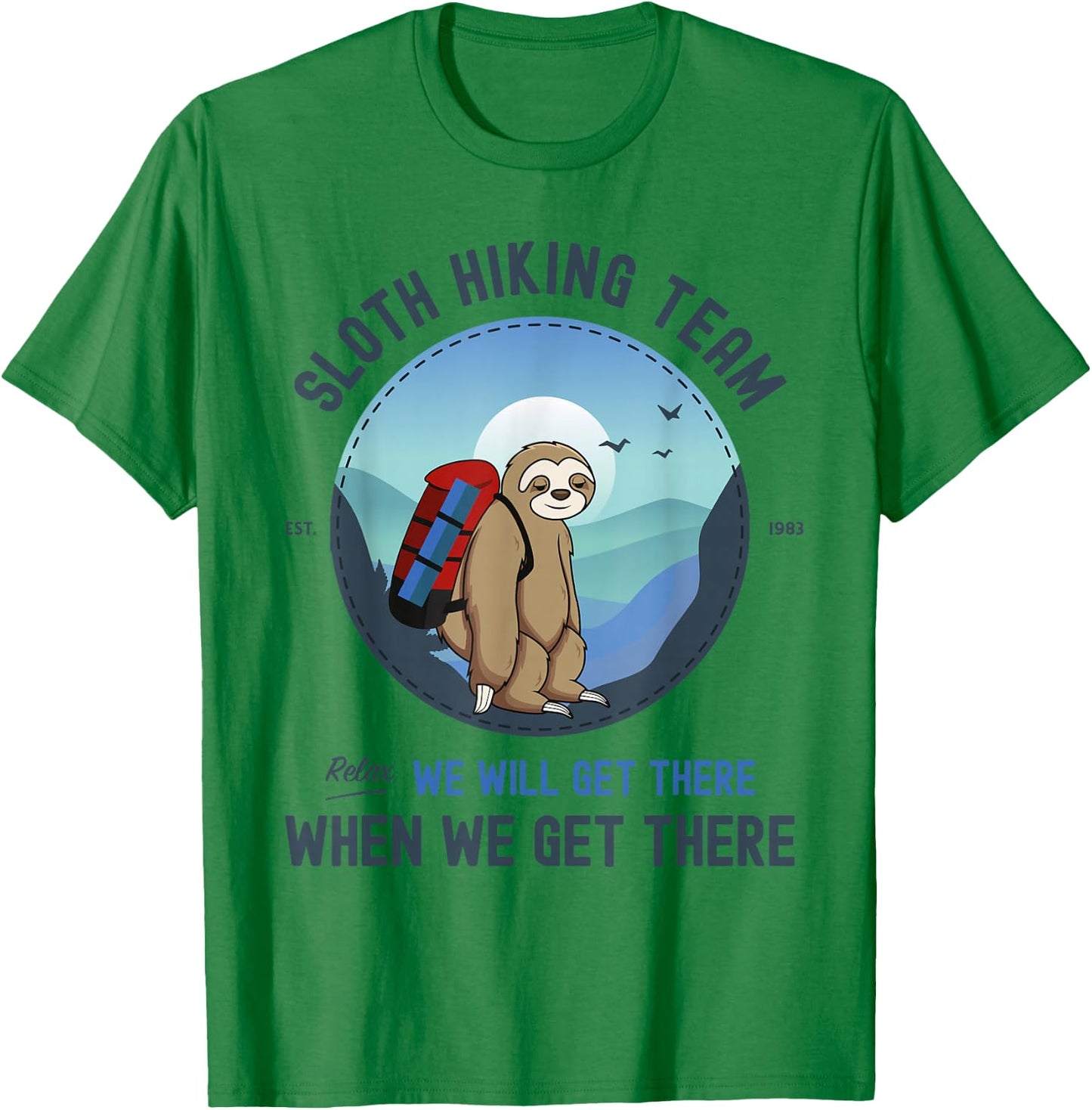 Sloth Hiking , Sloth Hiking Team T-Shirt - T-Shirt | Irish Green