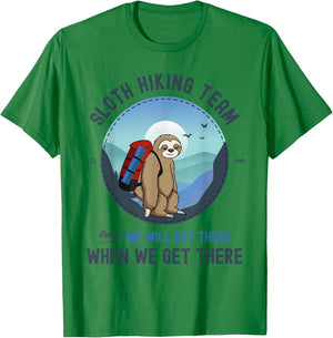 Sloth Hiking , Sloth Hiking Team T-Shirt - T-Shirt | Irish Green