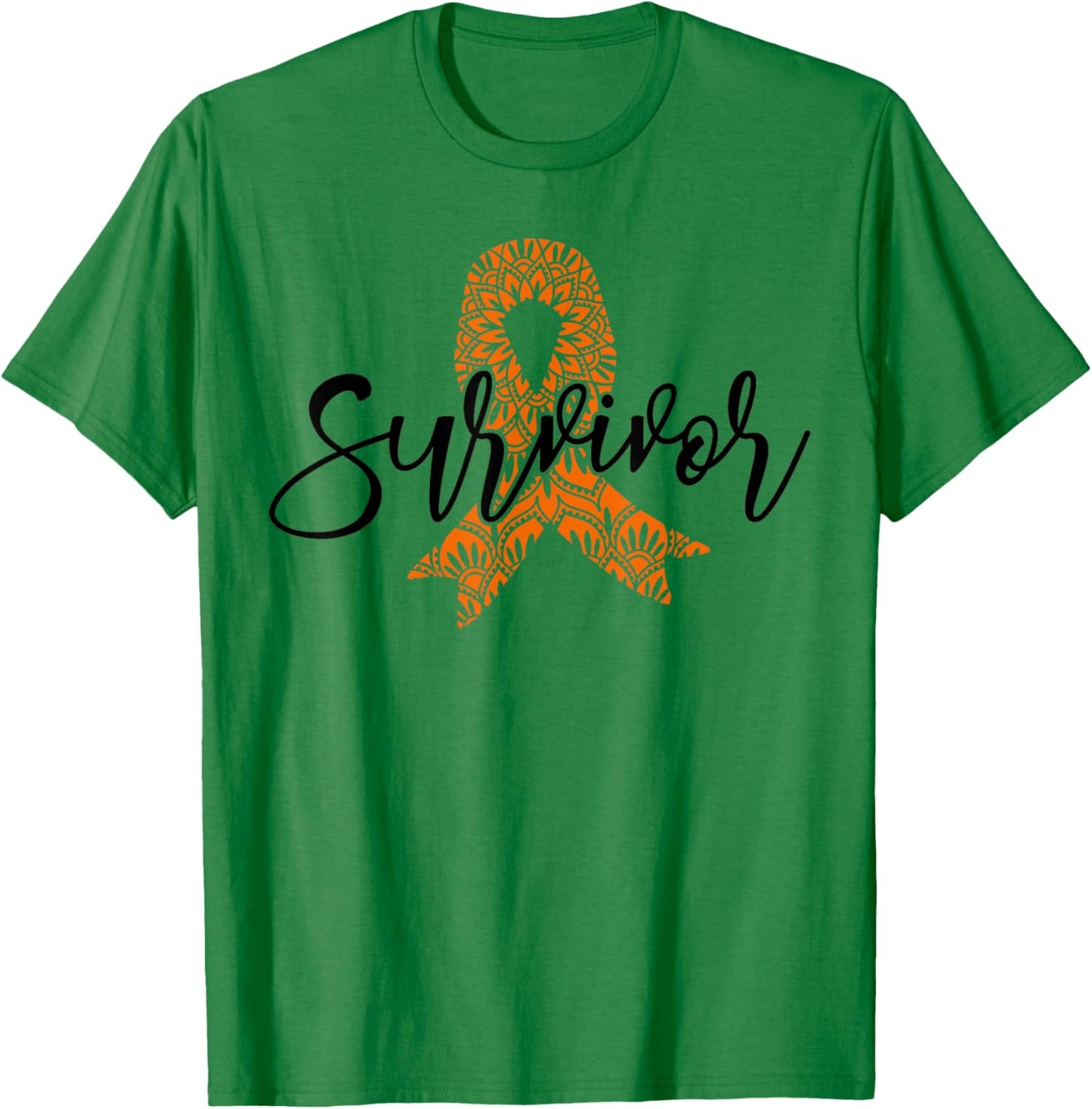 Orange Ribbon Kidney Cancer Survivor Kidney Cancer Awareness T-Shirt - T-Shirt | Irish Green