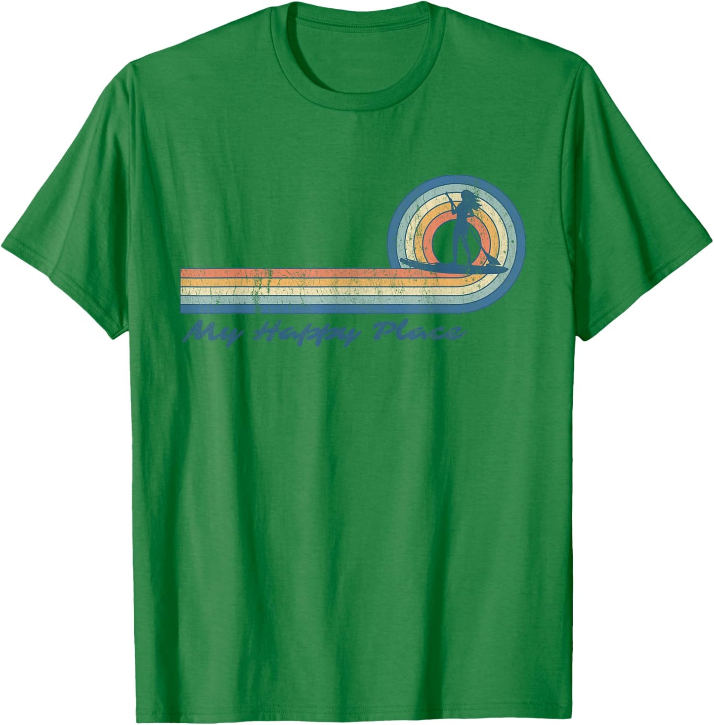Paddleboard SUP Girl My Happy Place Stand Up Paddle Board T-Shirt - T-Shirt | Irish Green