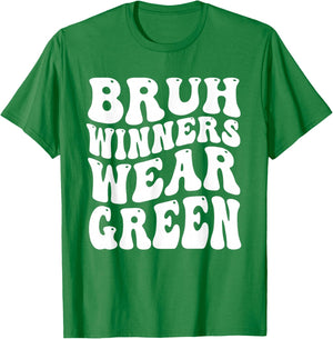 Winners Wear Green Spirit Week Team Game Sports Day Groovy T-Shirt - T-Shirt | Irish Green