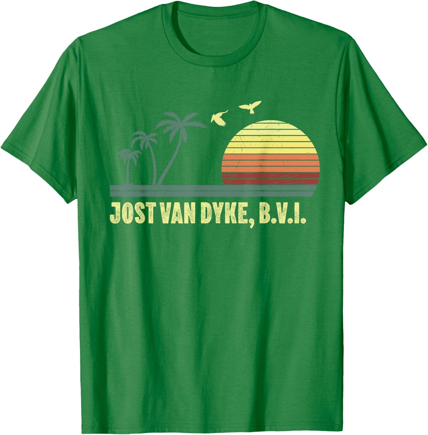 Jost Van Dyke B.V.I British Virgin Islands Souvenir Vacation T-Shirt - T-Shirt | Irish Green