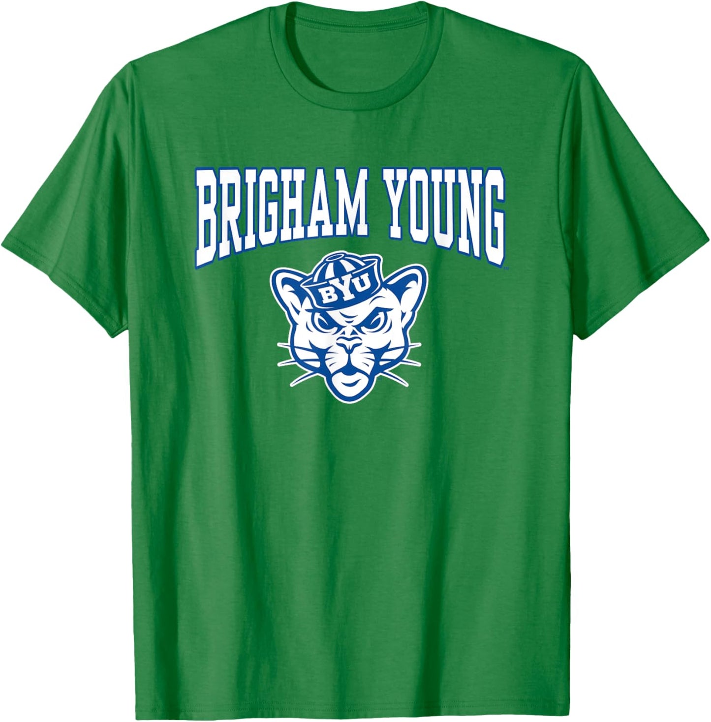 BYU Cougars Cosmo Mascot Gray Officially Licensed T-Shirt - T-Shirt | Irish Green
