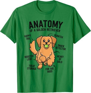 Anatomy Of A Golden Retriever Shirt Funny Dog Lover Gifts T-Shirt - T-Shirt | Irish Green