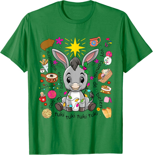 Mi Burrito Sabanero Mexican Tuki Tuki Donkey Latino Xmas T-Shirt - T-Shirt | Irish Green