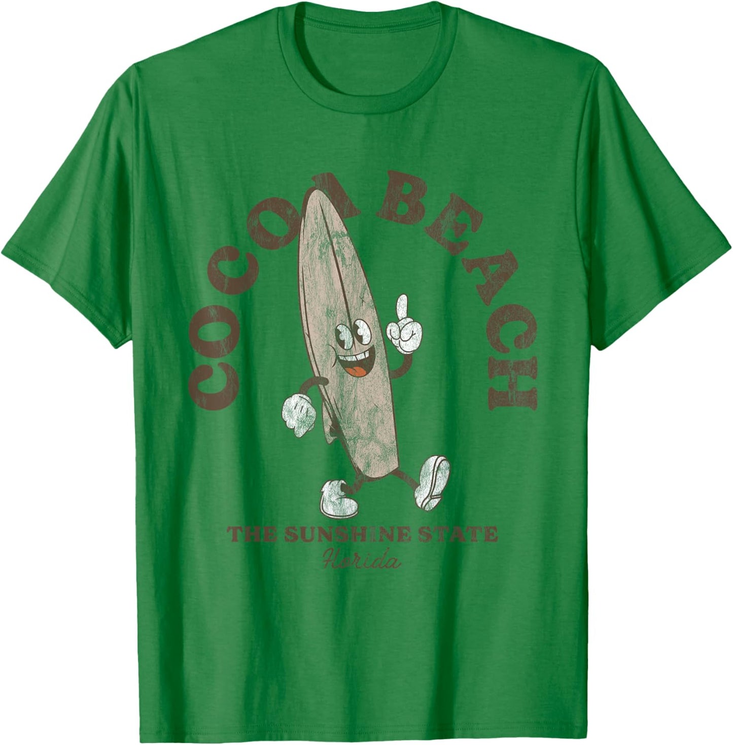 Cocoa Beach Florida Retro Surfer Vintage Beach T-Shirt - T-Shirt | Irish Green