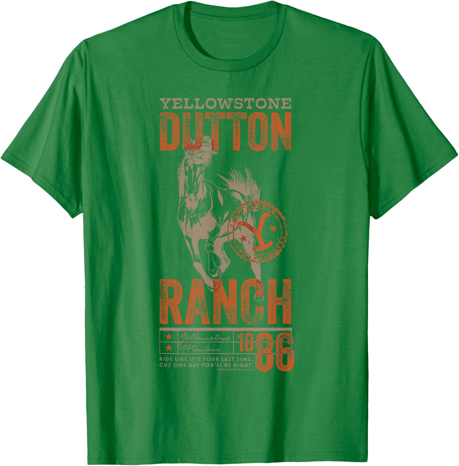 Yellowstone Dutton Ranch 1886 Horse Poster T-Shirt - T-Shirt | Irish Green