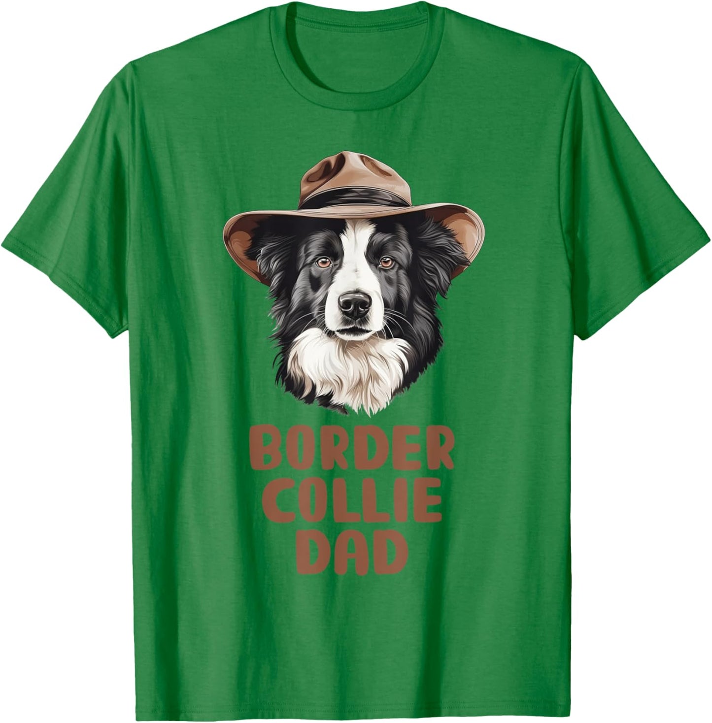 Border Collie Dad Dog Lover Gift Funny Border Collie Owner Men Women Girls Kids T-Shirt - T-Shirt | Irish Green