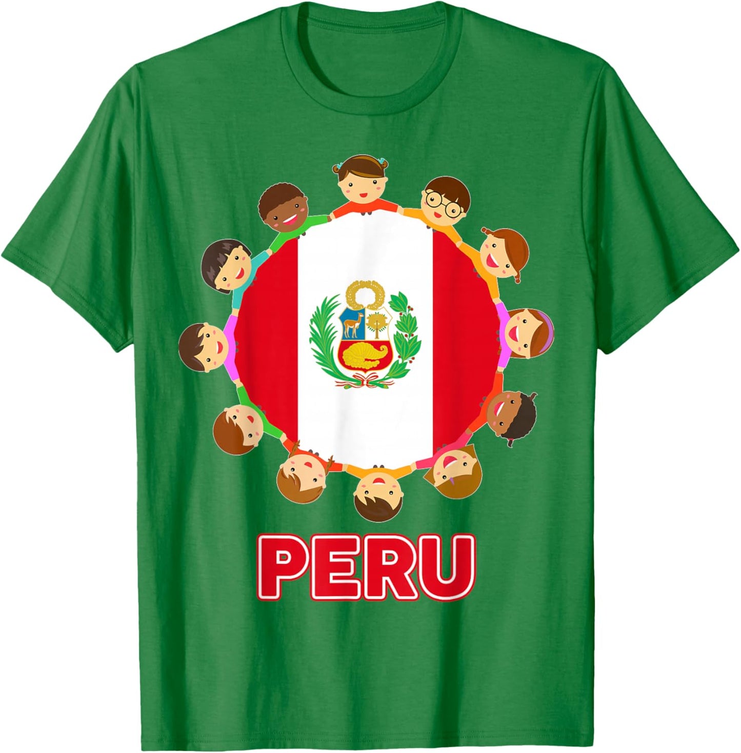 Kids Peru Flag Shirt Toddler Baby Peruvian Hispanic Heritage T-Shirt - T-Shirt | Irish Green