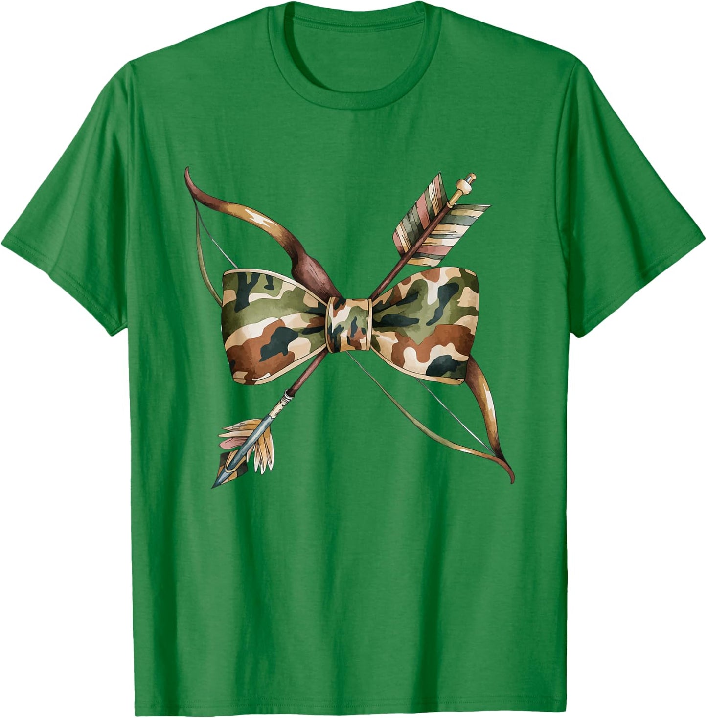 Coquette Camo Bow Camouflage Antlers Hunting Duck Women Girl T-Shirt - T-Shirt | Irish Green