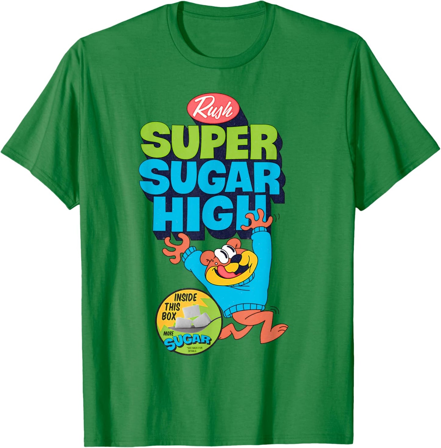 Super Sugar Funny Cereal Box Sweet Tooth Bear Candy T-Shirt - T-Shirt | Irish Green