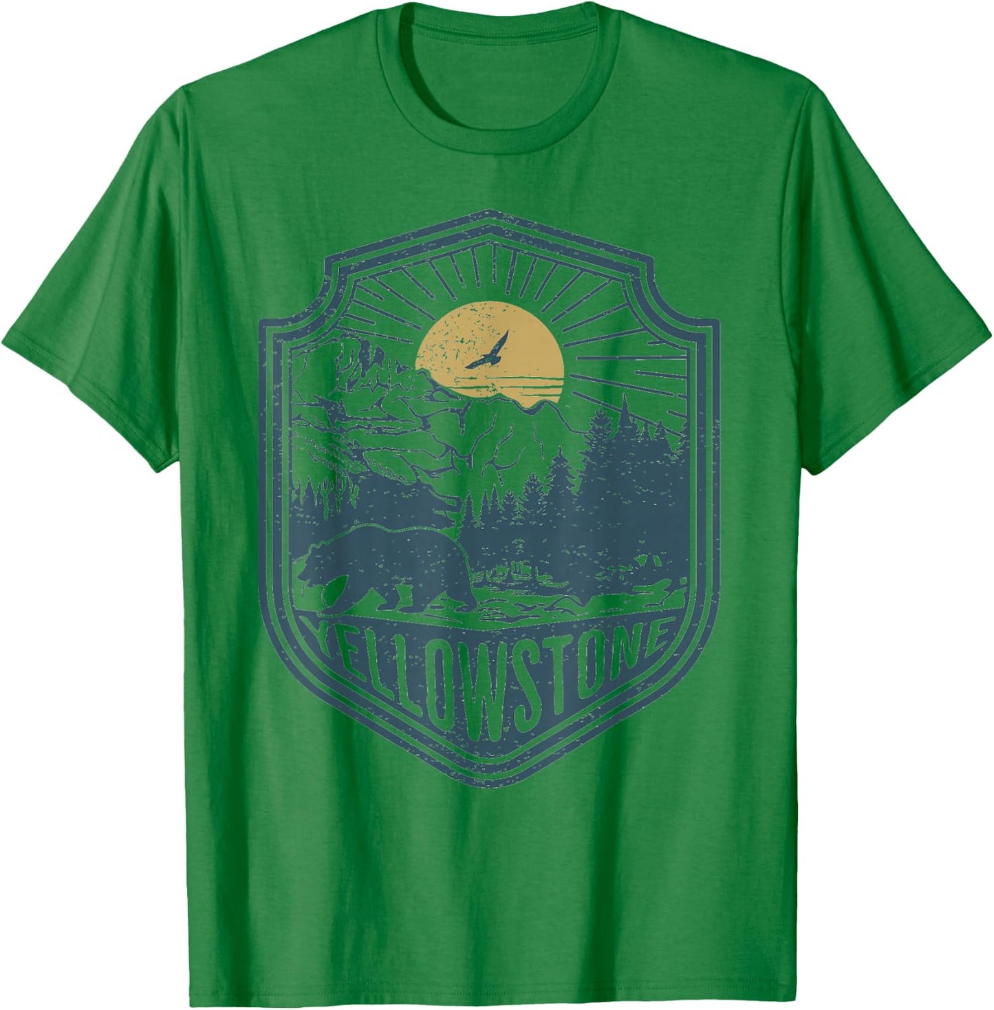 Yellowstone National Park Bear Nature Hiking Outdoors T-Shirt - T-Shirt | Irish Green