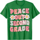 Peace Out Second Grade Cute Groovy Last Day of 2nd Grade T-Shirt - T-Shirt | Irish Green