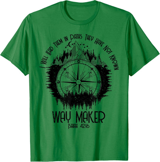 Spiritual Way Maker Bible Verse Christian Faith Way Maker T-Shirt - T-Shirt | Irish Green