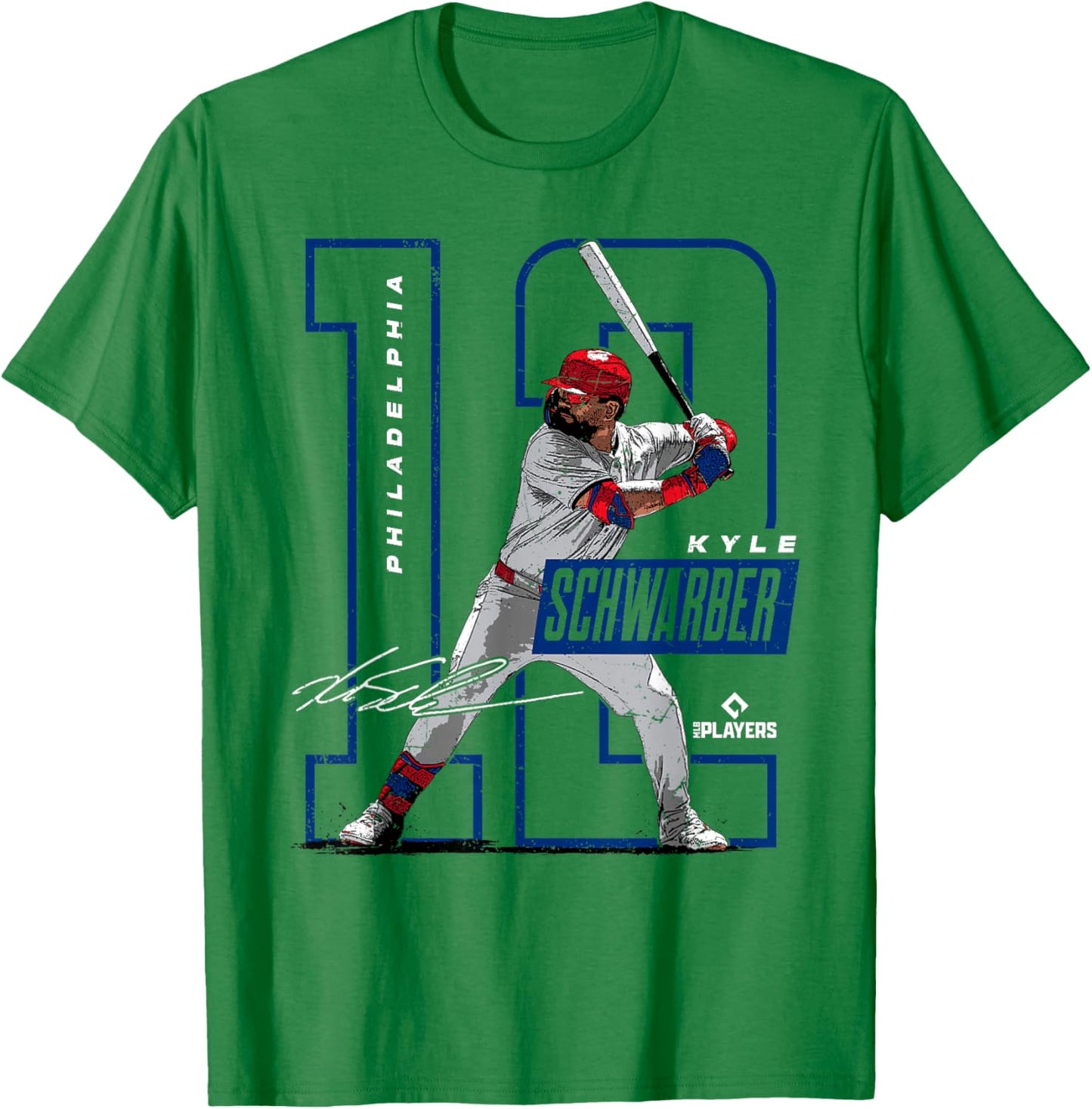 License Champs Kyle Schwarber | Philadelphia Baseball Players | MLBSWB3002 , Small, Red T-Shirt - T-Shirt | Irish Green