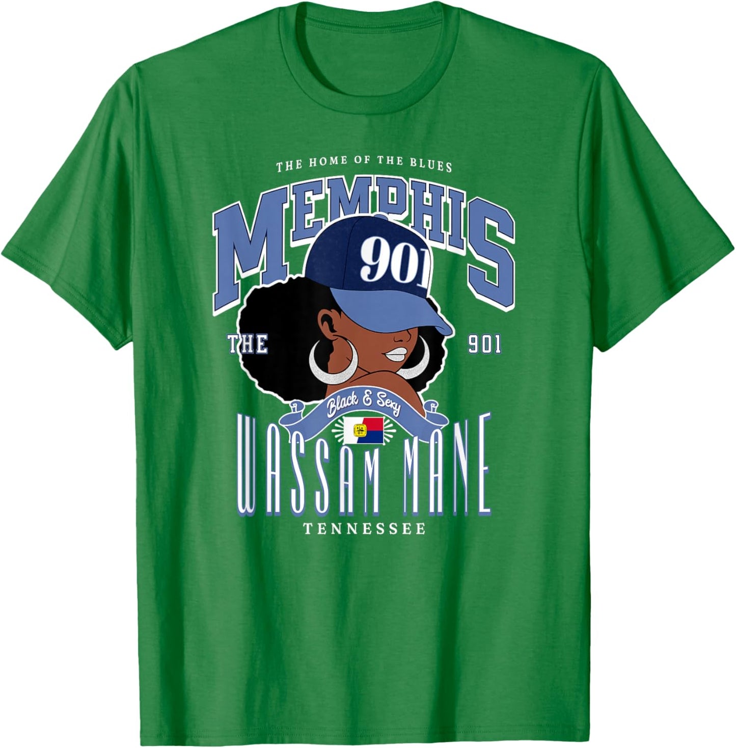 901 Area Code Memphis TN | Unapologetically Melanated T-Shirt - T-Shirt | Irish Green