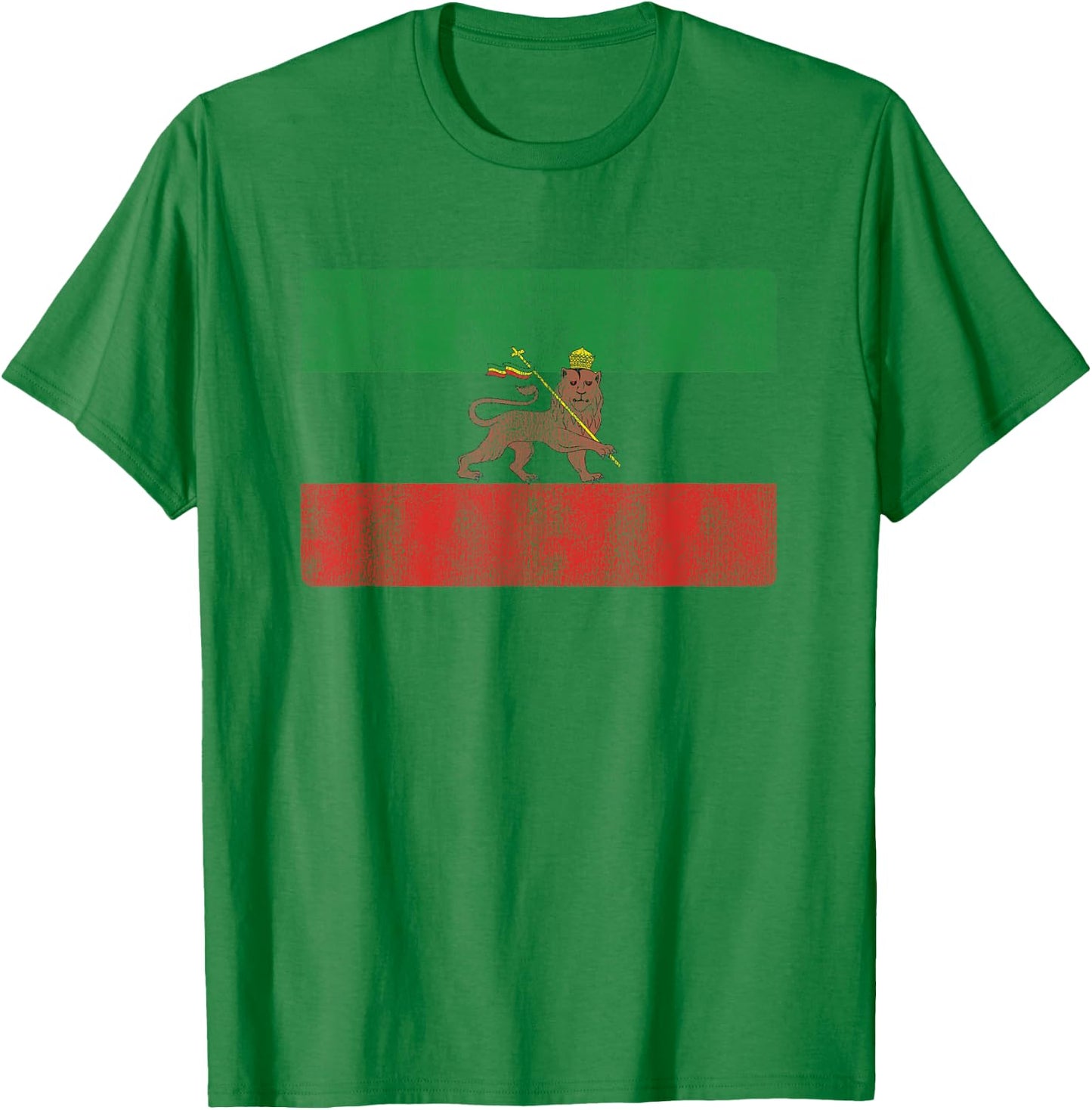 Rasta Rastafari Lion Ethiopia Flag Rastafarian T-Shirt - T-Shirt | Irish Green