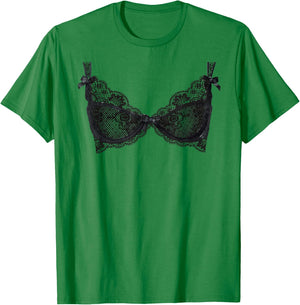 Lingerie Graphic Corset Bustier Bra Trendy Cute Sexy Fun T-Shirt - T-Shirt | Irish Green