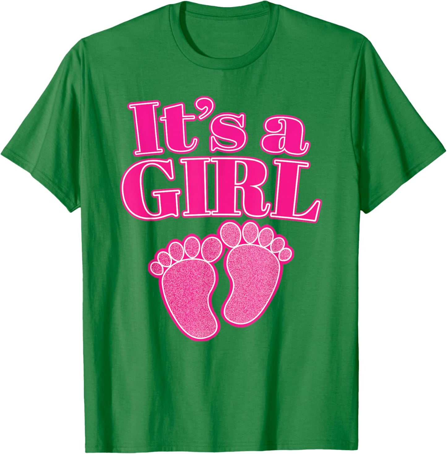 It's a GIRL Gender Reveal Party Pink Pregnancy Announcement T-Shirt - T-Shirt | Irish Green