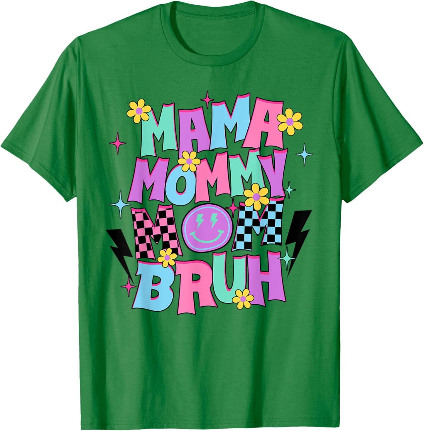 Retro Groovy Mama Mommy Mom Bruh Mothers Day 2024 T-Shirt - T-Shirt | Irish Green