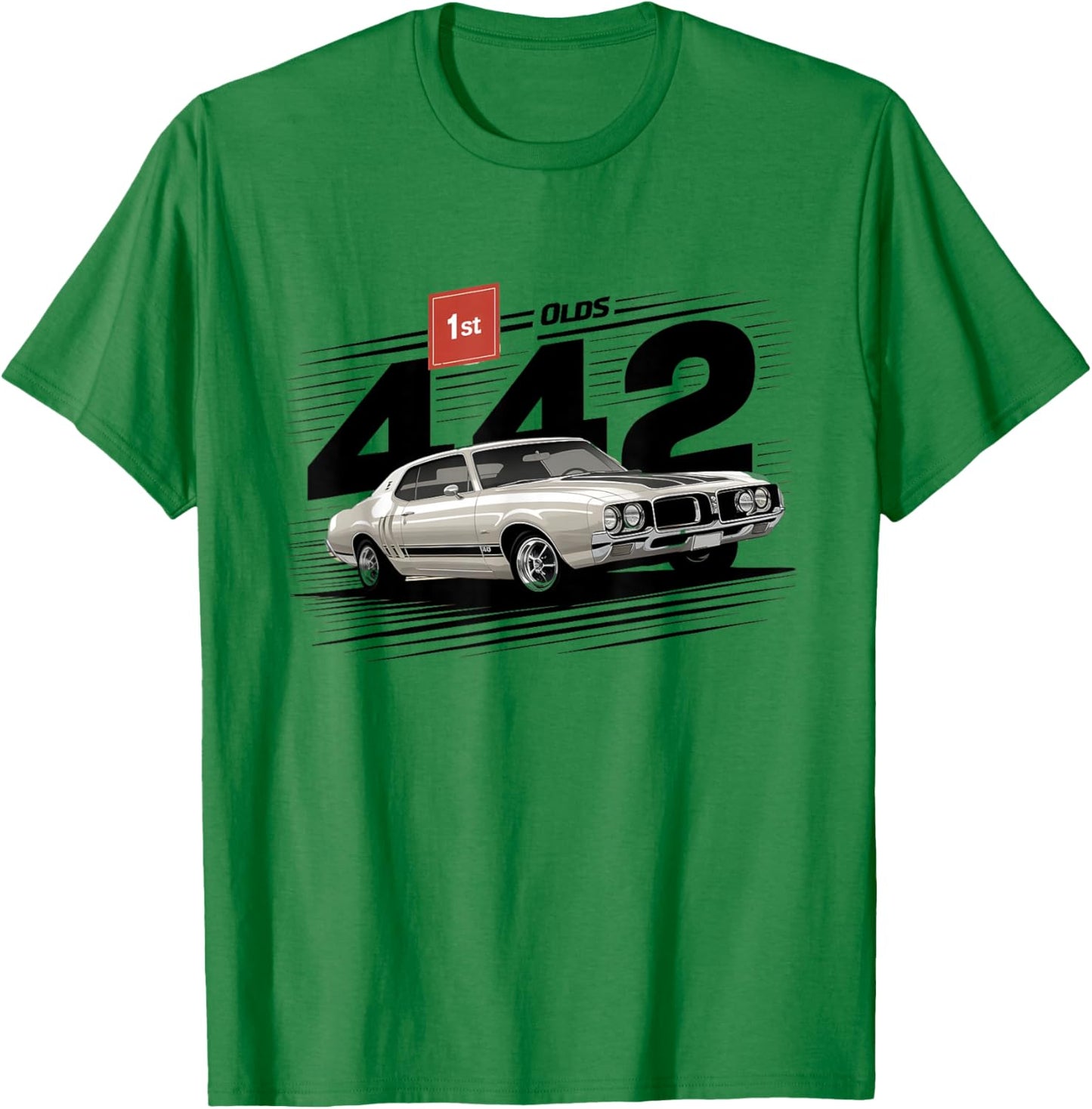 Person into classic cars 1969 69 olds Vintage 442 muscle car T-Shirt - T-Shirt | Irish Green