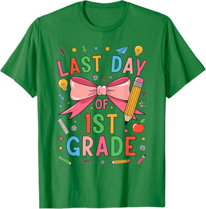 Last Day of 1st Grade Girls Coquette First Grade Graduate T-Shirt - T-Shirt | Irish Green