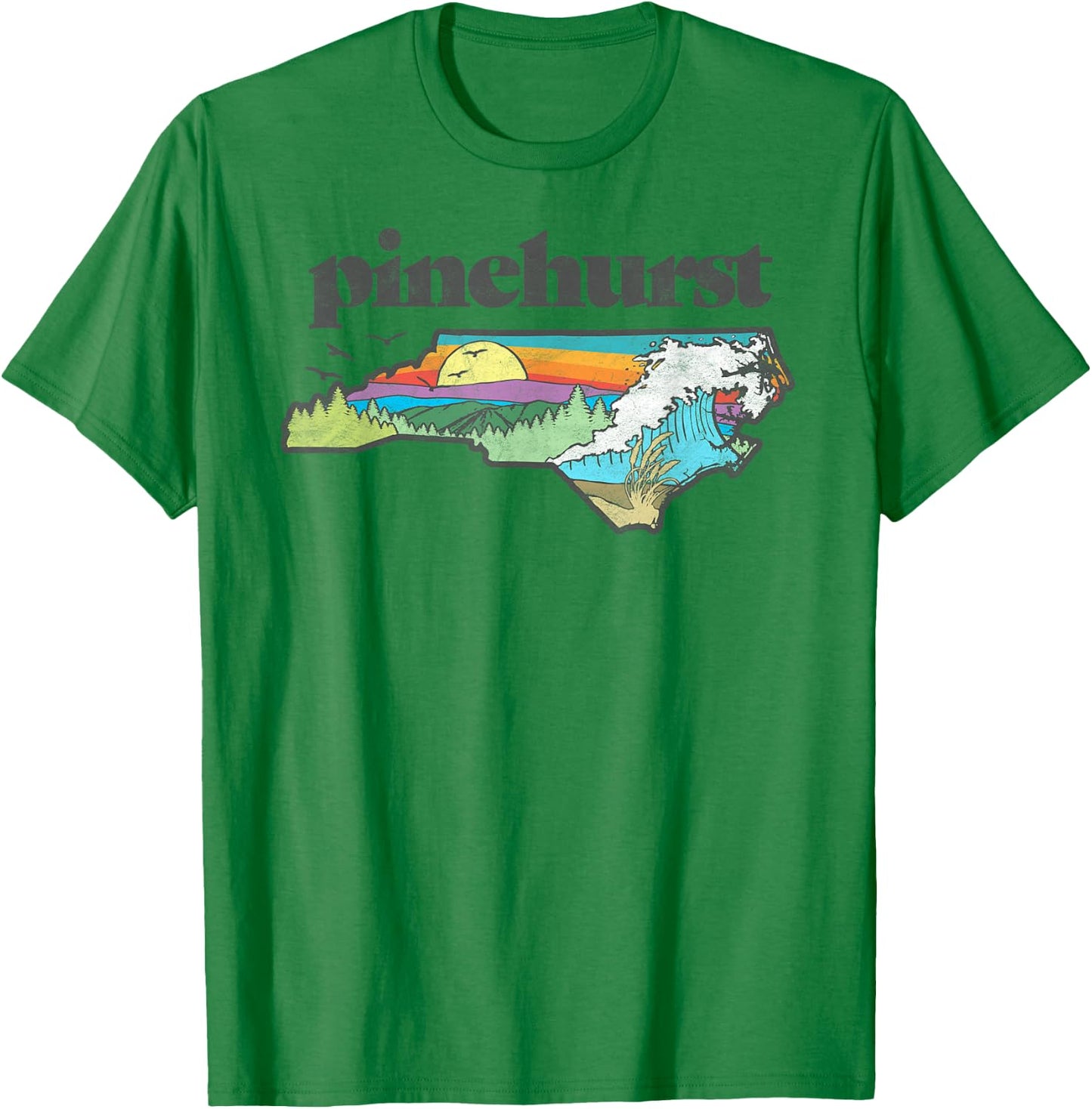 Pinehurst North Carolina Outdoors Retro Nature T-Shirt - T-Shirt | Irish Green