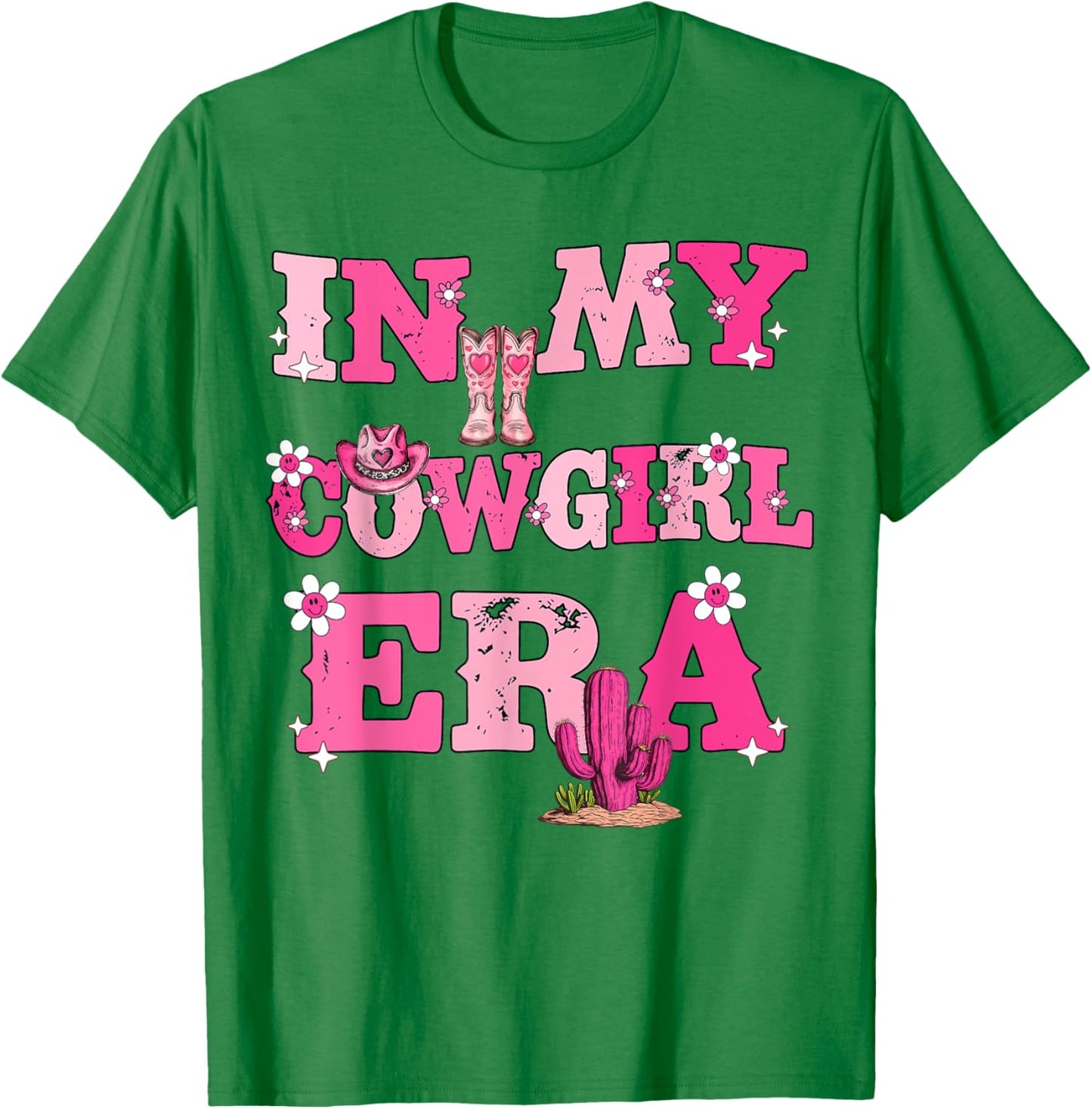 In My Cowgirl Era Retro Groovy Western Rodeo Cowgirl Cute T-Shirt - T-Shirt | Irish Green