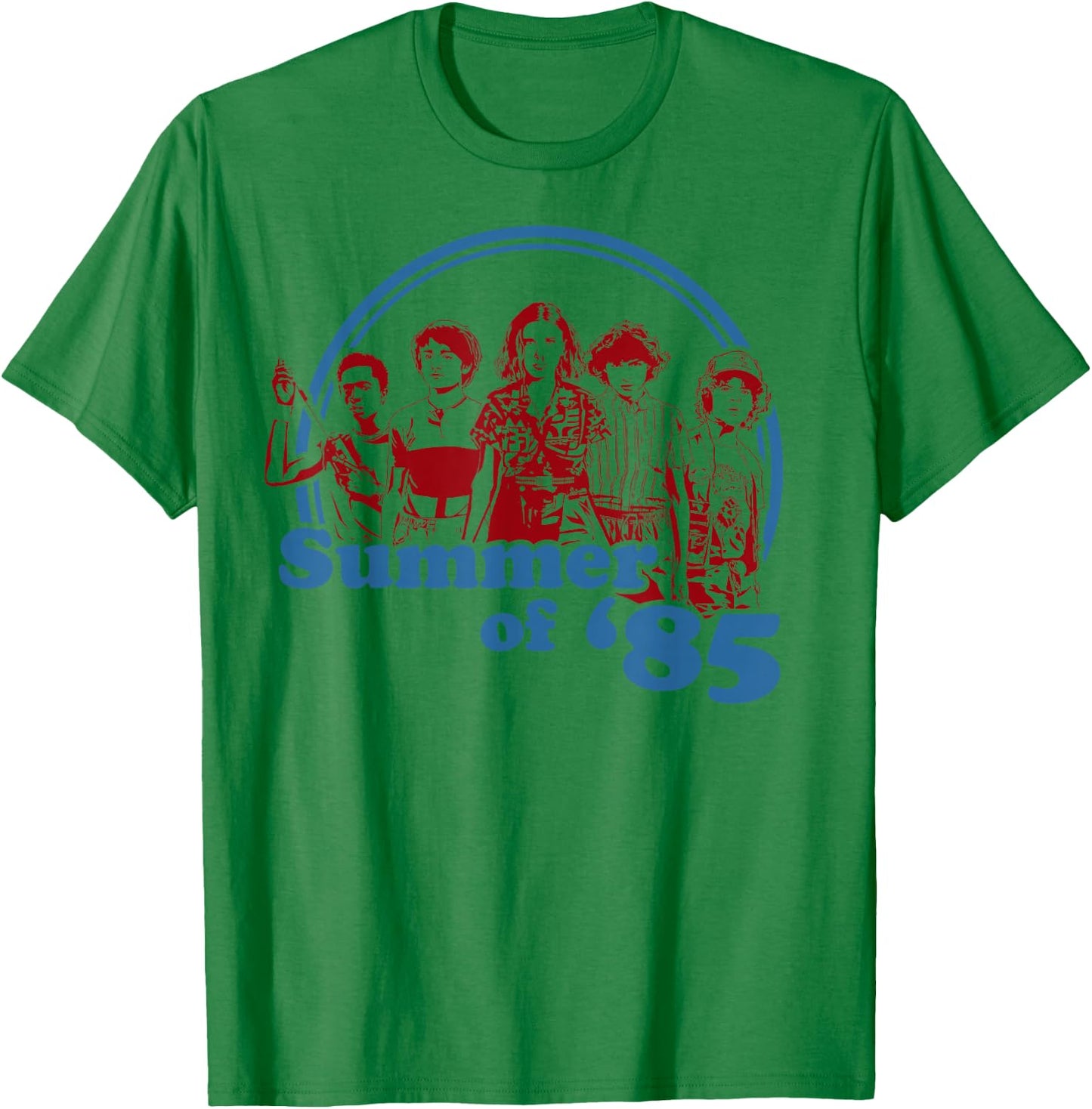 Netflix Stranger Things Summer Of '85 Group Shot T-Shirt - T-Shirt | Irish Green
