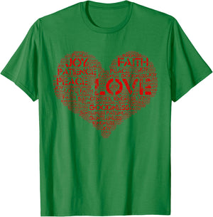 Christian Love Heart, Fruit of the Spirit gift Faith T-Shirt - T-Shirt | Irish Green