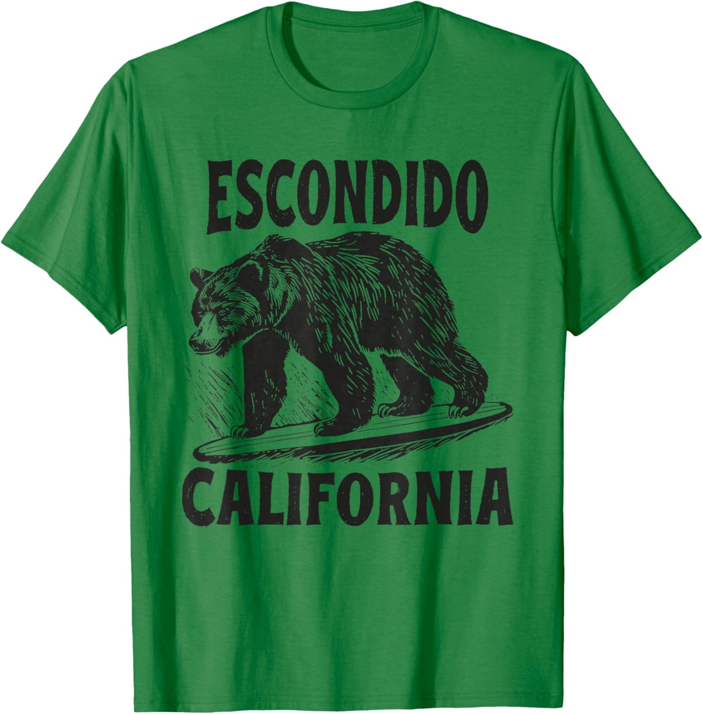 Escondido California CA Retro Surfer Beach Surf Vintage T-Shirt - T-Shirt | Irish Green
