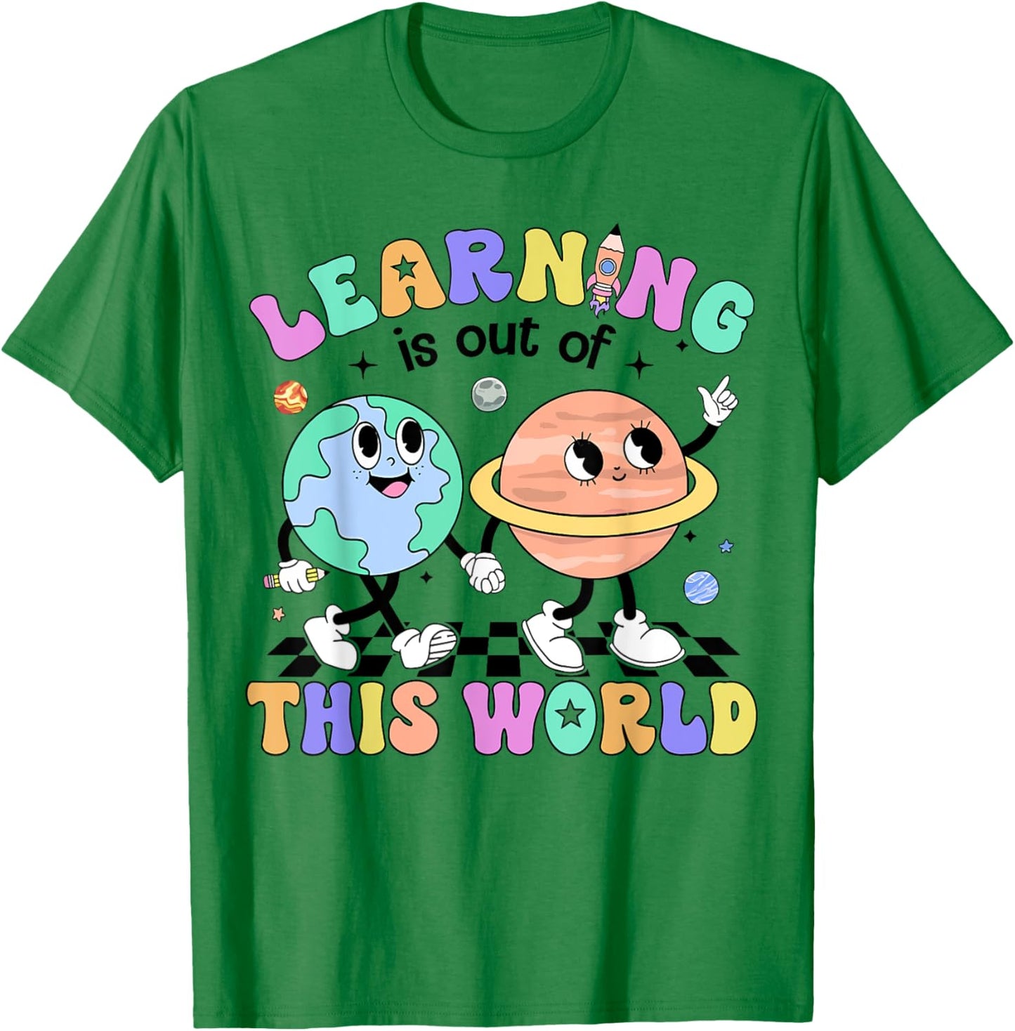 Learning Is Out Of This First Day Of School Teacher Student T-Shirt - T-Shirt | Irish Green
