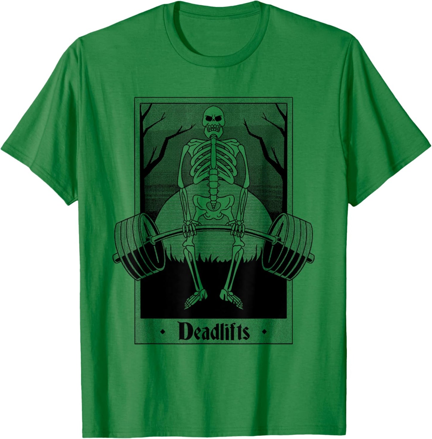 Funny Deadlifts Weightlifter Skeleton Halloween Gym Workout T-Shirt - T-Shirt | Irish Green