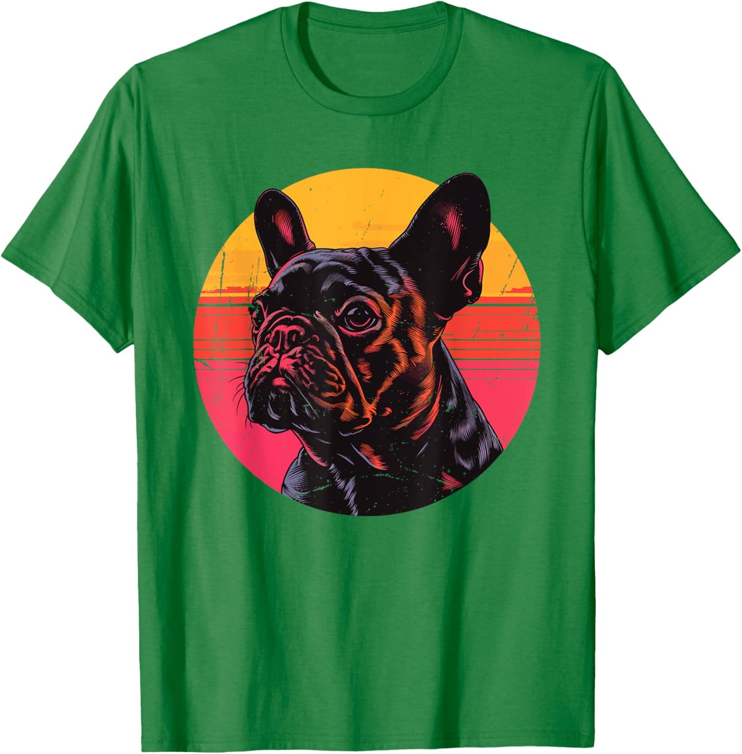 Retro French Bulldog Dog Lovers Gift Vintage Frenchie Owner T-Shirt - T-Shirt | Irish Green