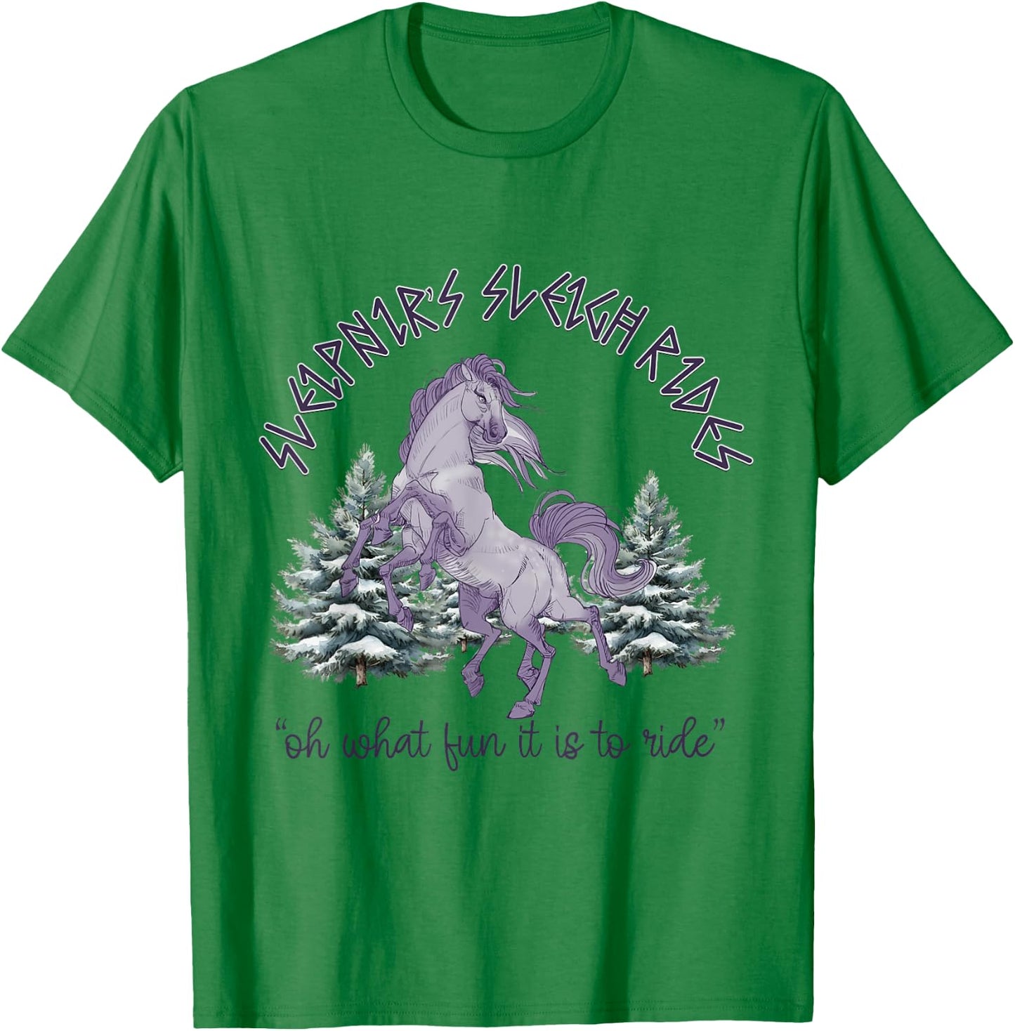 Odin Sleipnir Horse norse nordic Viking Christmas Yule T-Shirt - T-Shirt | Irish Green