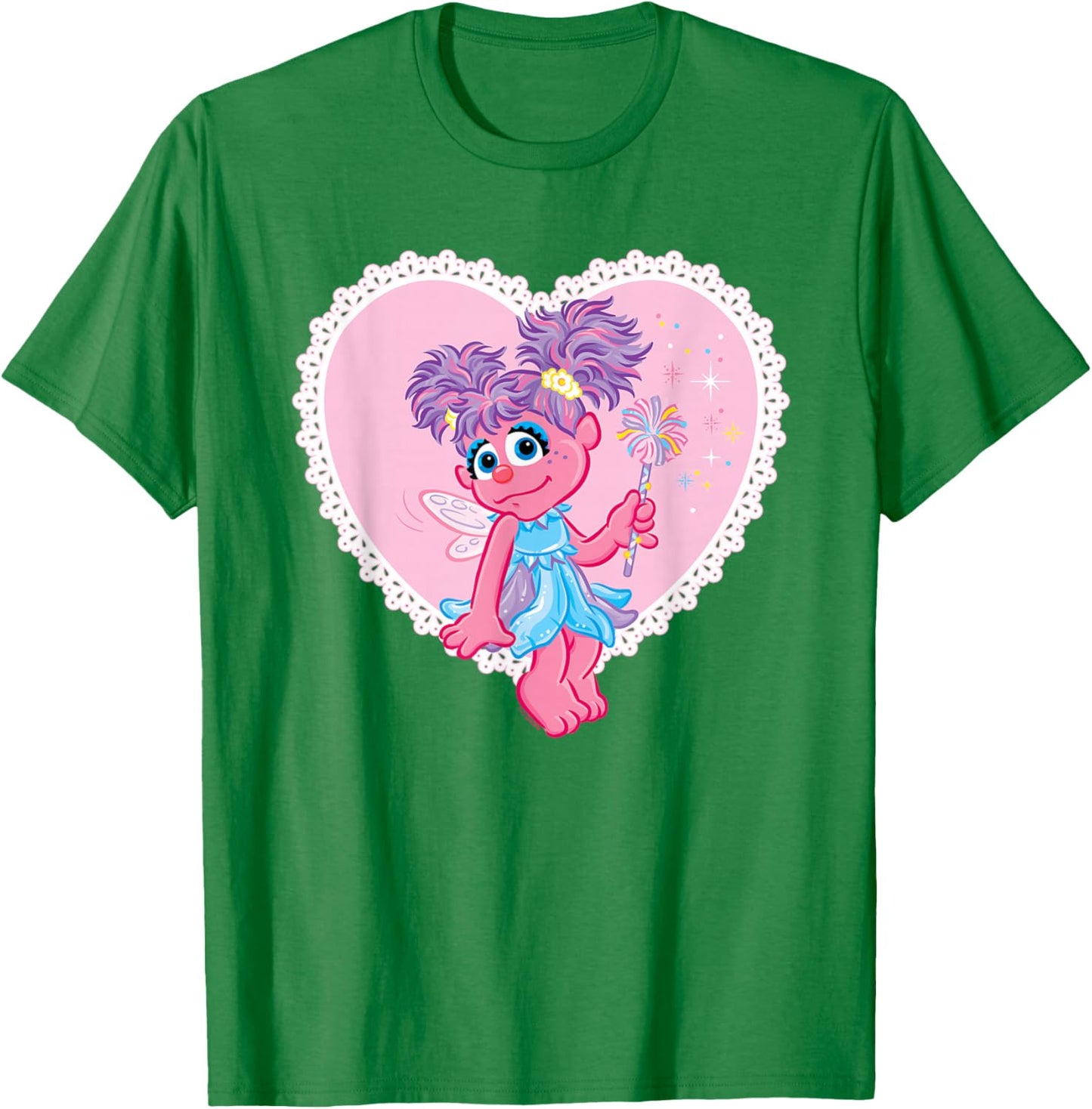 Sesame Street Valentine's Day Heart with Abby Cadabby T-Shirt - T-Shirt | Irish Green
