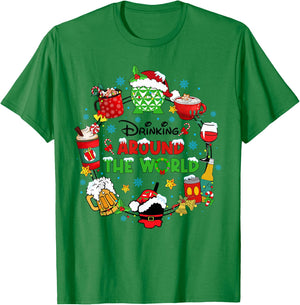 Drinking Around The World Family Christmas Vacation T-Shirt - T-Shirt | Irish Green