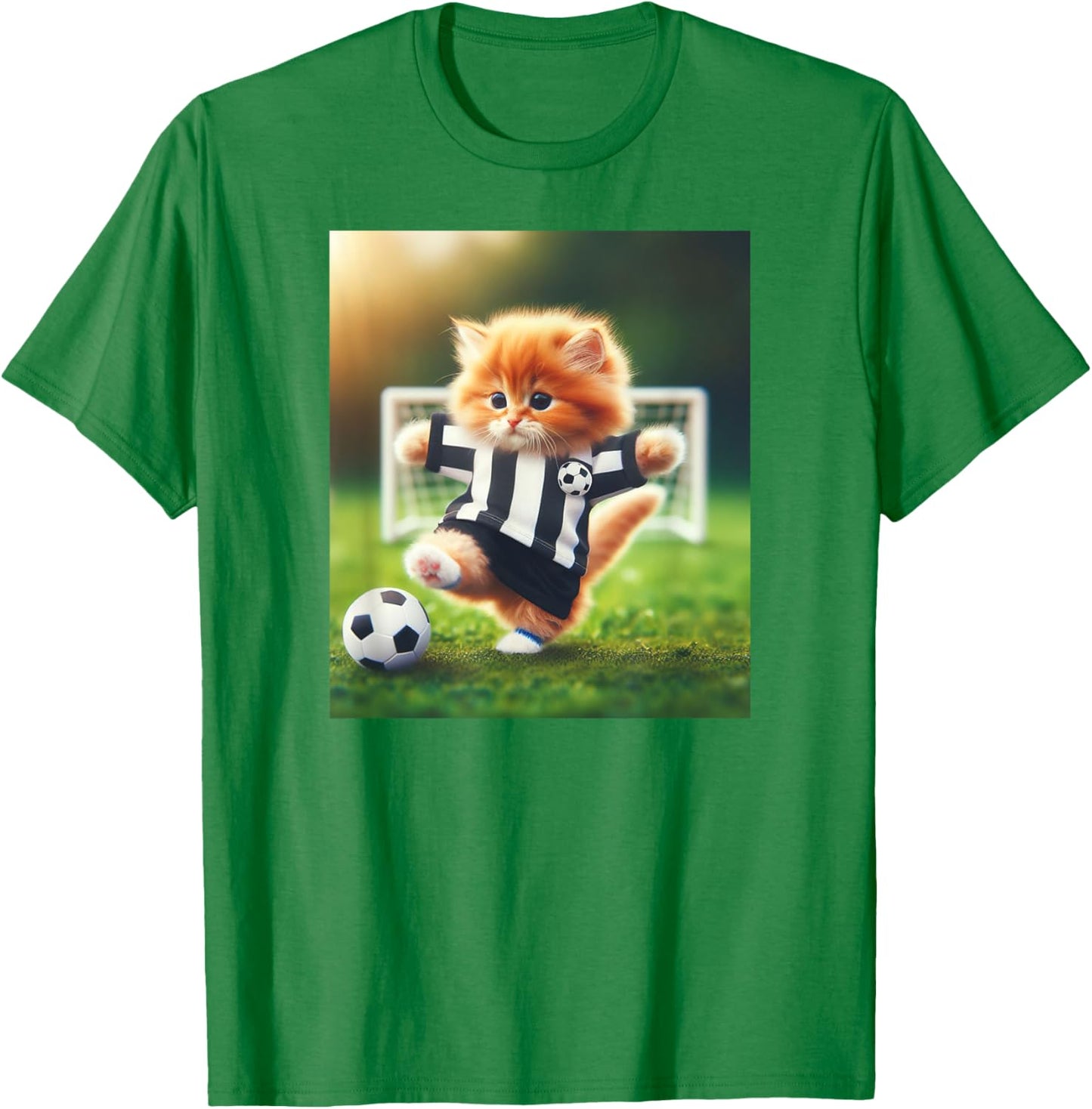 Soccer Referee Cat Men Women Kids T-Shirt - T-Shirt | Irish Green
