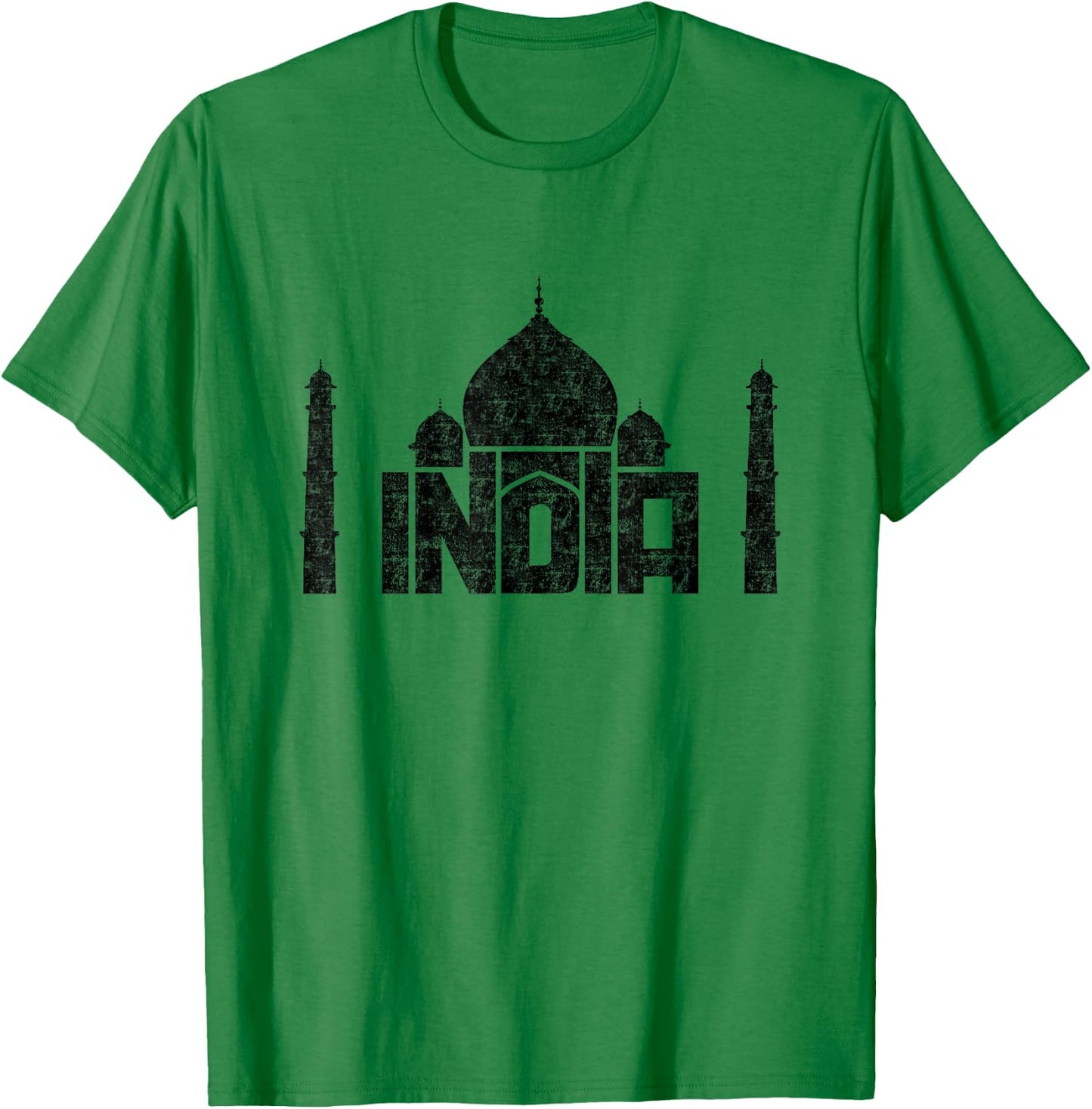 India Nice Taj Mahal in Agra Funny Typography Souvenir Gift T-Shirt - T-Shirt | Irish Green