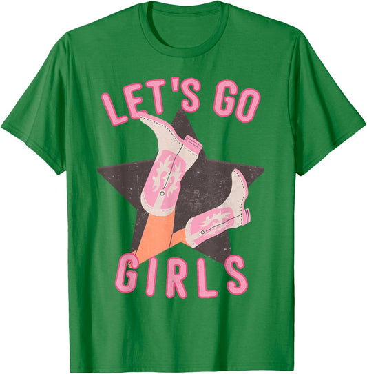 Western Let's Go Girls Bridal Bachelorette Party Matching T-Shirt - T-Shirt | Irish Green