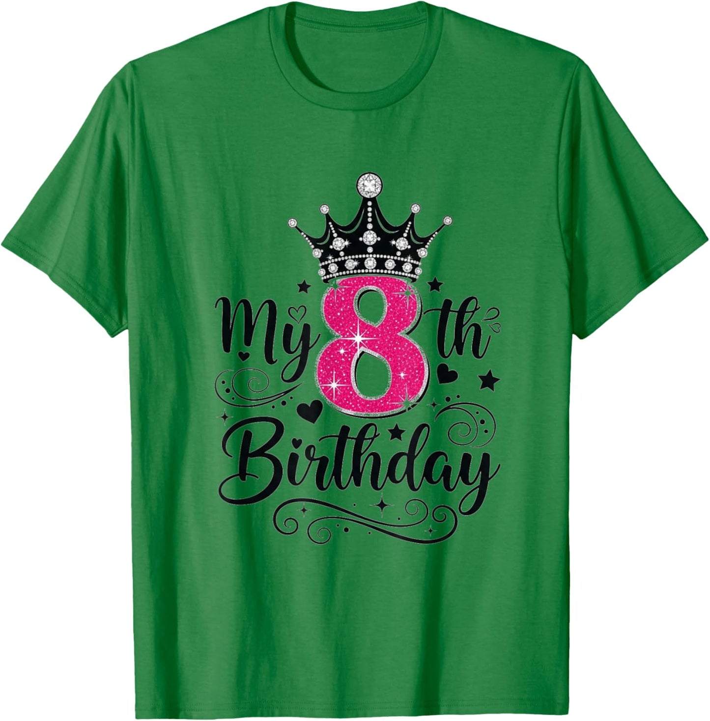 8 Year Old Girl Birthday T-Shirt - T-Shirt | Irish Green