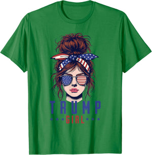 Women Yes I'm A Trump Girl Get Over It Trump 2024 Election T-Shirt - T-Shirt | Irish Green