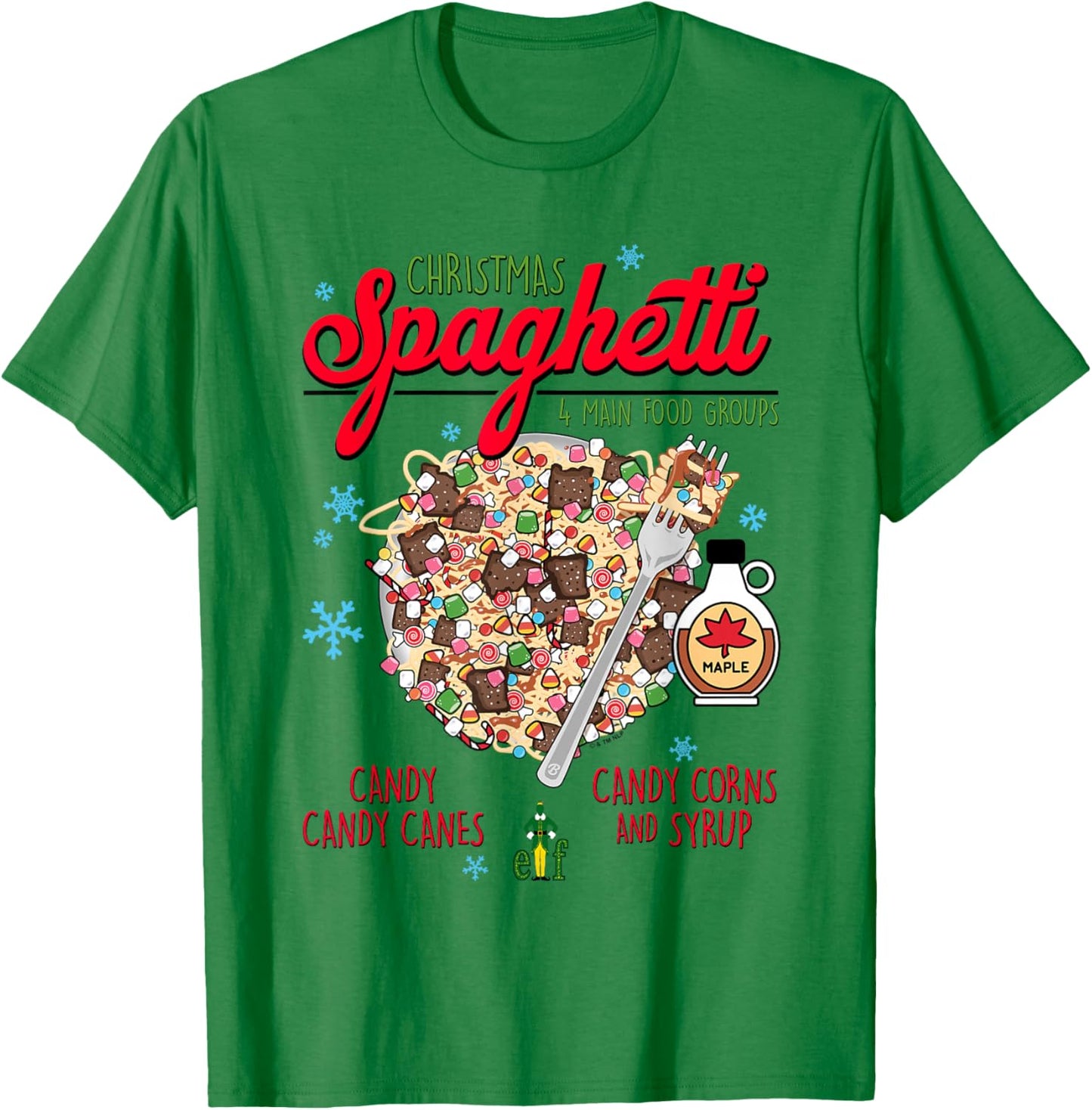 Elf Christmas Spaghetti T-Shirt - T-Shirt | Irish Green